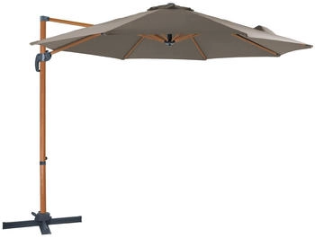 AXI Ampelschirm Marisol Ø 300 cm Gestell Holz-Optik/Taupe