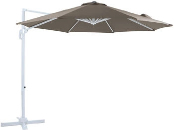 AXI Ampelschirm Marisol Ø 300 cm Gestell Weiß/Taupe