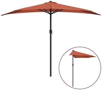 furnicato Balkon-Sonnenschirm Alu-Mast 300x155x223cm Halbrund Terrakotta furnicato Balkon-Sonnenschirm Alu-Mast 300x155x223cm Halbrund Terrakotta