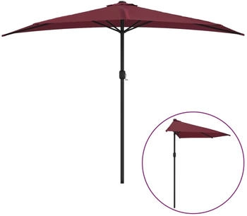 furnicato Balkon-Sonnenschirm Alu-Mast 300x155x223cm Halbrund Bordeauxrot