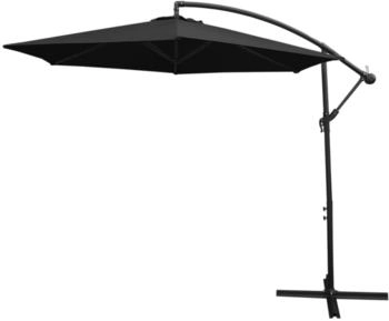 MonsterShop 3m freitragender Sonnenschirm Schwarz
