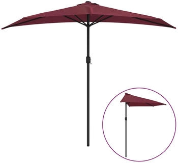 furnicato Balkon-Sonnenschirm Alu-Mast 270x144x222cm Halbrund Bordeauxrot furnicato Balkon-Sonnenschirm Alu-Mast 270x144x222cm Halbrund Bordeauxrot