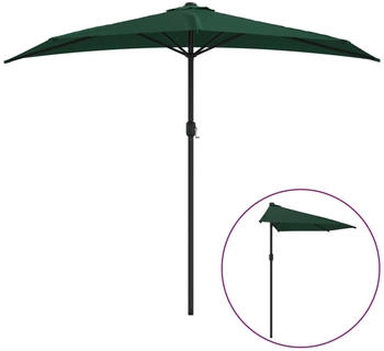 furnicato Balkon-Sonnenschirm mit Alu-Mast 270x144 cm Halbrund Grün furnicato Balkon-Sonnenschirm mit Alu-Mast 270x144 cm Halbrund Grün