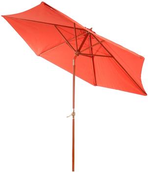 Mendler Holz-Gartenschirm Florida 3m stabil neigbar Kurbel terracotta orange Massivholz 25675