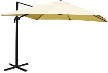 MCW Ampelschirm A96 3x3m Alu ohne Ständer Drehbar Creme