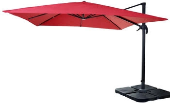 MCW Ampelschirm A96 3x3m Alu/Stahl mit Ständer Rot MCW Ampelschirm A96 3x3m Alu/Stahl mit Ständer Rot