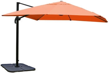 MCW Ampelschirm A96 3x3m Alu/Stahl mit St&auml;nder Terracotta