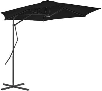 furnicato Sonnenschirm mit Stahlmast Schwarz 300x230 cm