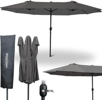 deluxe4home XXL Doppelsonnenschirm 450cm x 260cm mit Handkurbel Anthrazit deluxe4home XXL Doppelsonnenschirm 450cm x 260cm mit Handkurbel Anthrazit