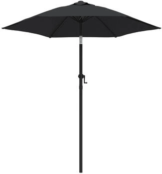 furnicato Sonnenschirm Schwarz 200 x 224 cm Aluminium