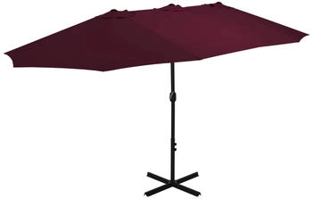 furnicato Sonnenschirm mit Aluminium-Mast 460x270 cm Bordeauxrot