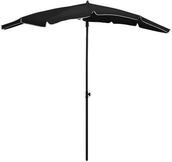 furnicato Sonnenschirm mit Mast 200x130 cm Schwarz