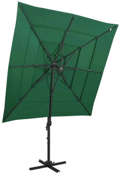 furnicato Sonnenschirm mit Aluminium-Mast 4-lagig Grün 250x250 cm