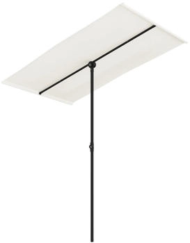 furnicato Sonnenschirm mit Aluminium-Mast 180x110 cm Sandweiß