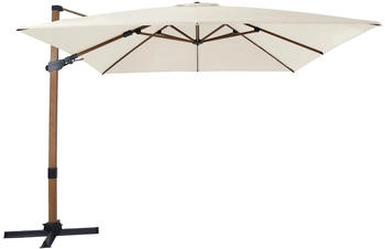 AXI Ampelschirm Apollo Premium 300 cm x 300 cm Holzoptik/Beige