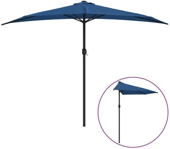 furnicato Balkon-Sonnenschirm Alu-Mast 300x155x223cm Halbrund blau furnicato Balkon-Sonnenschirm Alu-Mast 300x155x223cm Halbrund blau