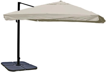 MCW Ampelschirm A96 3x3m Alu/Stahl Flap mit Ständer Drehbar Creme-Grau MCW Ampelschirm A96 3x3m Alu/Stahl Flap mit Ständer Drehbar Creme-Grau