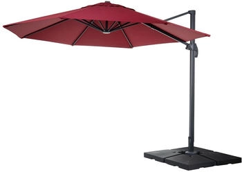 MCW Ampelschirm A96 Ø 3,5m Alu/Stahl Bordeaux mit Ständer MCW Ampelschirm A96 Ø 3,5m Alu/Stahl Bordeaux mit Ständer