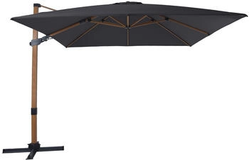 AXI Ampelschirm Apollo Premium 300 cm x 300 cm Holzoptik/grau