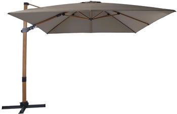 AXI Ampelschirm Apollo Premium 300 cm x 300 cm Holzoptik/Taupe