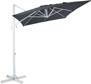 AXI Ampelschirm Coco 200 cm x 300 cm Grau/Weiß