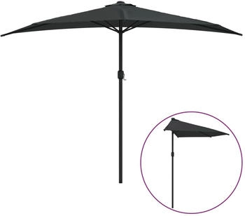 furnicato Balkon-Sonnenschirm Alu-Mast 300x155x223cm Halbrund Schwarz furnicato Balkon-Sonnenschirm Alu-Mast 300x155x223cm Halbrund Schwarz