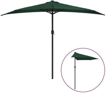 furnicato Balkon-Sonnenschirm mit Alu-Mast 300x155 cm Halbrund Grün furnicato Balkon-Sonnenschirm mit Alu-Mast 300x155 cm Halbrund Grün