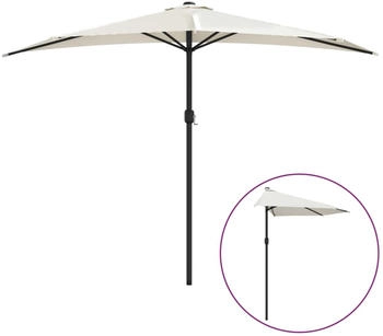 furnicato Balkon-Sonnenschirm mit Alu-Mast 300x155 cm Halbrund Sandfarben furnicato Balkon-Sonnenschirm mit Alu-Mast 300x155 cm Halbrund Sandfarben