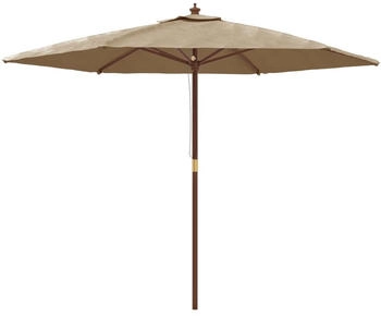 vidaXL Sonnenschirm mit Holzmast Taupe 299x240 cm (363170)