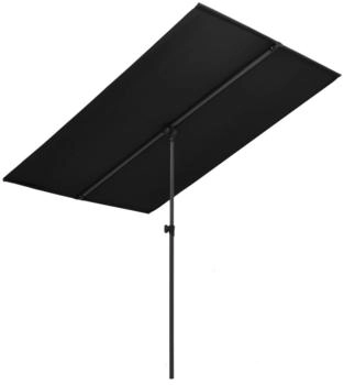 vidaXL Sonnenschirm mit Aluminium-Mast 180 x 110 cm Schwarz (47334)