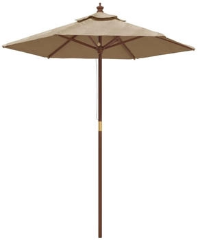 vidaXL Sonnenschirm mit Holzmast Taupe 196x231 cm (363162)