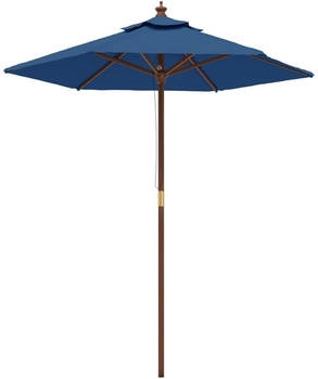 vidaXL Sonnenschirm mit Holzmast Azurblau 196x231 cm (363166)