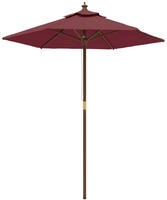 vidaXL Sonnenschirm mit Holzmast Bordeauxrot 196x231 cm