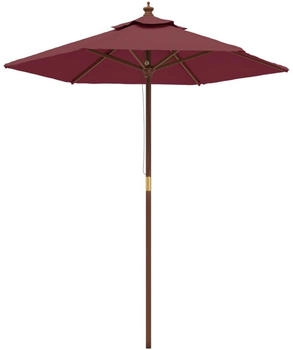 vidaXL Sonnenschirm mit Holzmast Bordeauxrot 196x231 cm (363163)