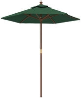 Sonnenschirm Mit Holzmast Gr&uuml;n 196x231 Cm Vidaxl
