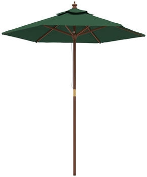 vidaXL Sonnenschirm mit Holzmast Gr&uuml;n 196x231 cm (363160)