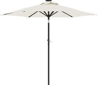 vidaXL Sonnenschirm mit LED und Stahlmast Wei&szlig; 225x225x212 cm
