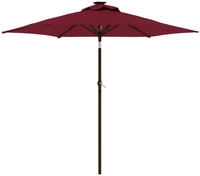 vidaXL Sonnenschirm mit LED und Stahlmast Weinrot 225x225x212 cm