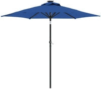 vidaXL Sonnenschirm mit LED und Stahlmast Azurblau 225x225x212 cm