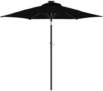 vidaXL Sonnenschirm mit LED und Stahlmast Schwarz 225x225x212 cm (4005072)