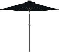 vidaXL Sonnenschirm mit Stahlmast Schwarz 225x225x212 cm