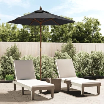 vidaXL Sonnenschirm mit Holzmast Schwarz 196x231 cm (363165)