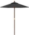 vidaXL Sonnenschirm mit Holzmast Schwarz 196x231 cm (363165)