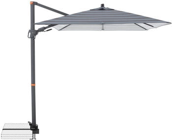 Doppler Pendelschirm myZone AX 210x210cm 8-teilig Blockstreifen Blau-Grau