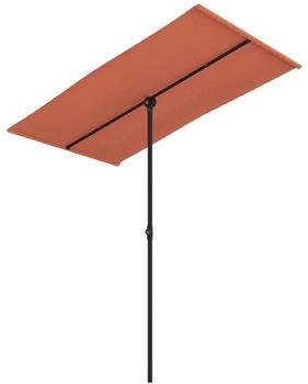 furnicato Sonnenschirm mit Aluminium-Mast 180x110cm Terrakotta