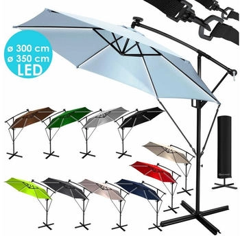 Kesser Round offset parasol 300 cm with LED Anthracite