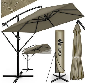 tillvex Rectangular offset parasol 330 cm Brown