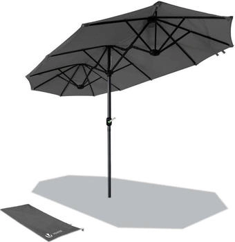 Vounot Double parasol 300 x 150 cm Grey