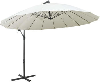 vidaXL Round offset parasol 300 cm White