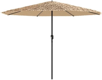 vidaXL Square straight parasol 388 x 388 cm Brown with LED